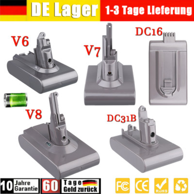 V8 Akku für Dyson V6 V7 DC16 Animal Absolute Fluffy 6400mAh Handstaubsauger A
