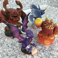 LOT of 4 Figures Skylanders Giants Tree Rex Cynder Spyro Orange Base Activision