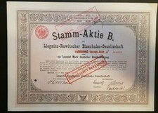 Legnica Rawitscher Railway Akcja Główna B, 31.03.1898