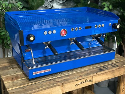 LA MARZOCCO LINEA PB 3 GROUP BLUE & BLACK ESPRESSO COFFEE MACHINE COMMERCIAL BAR