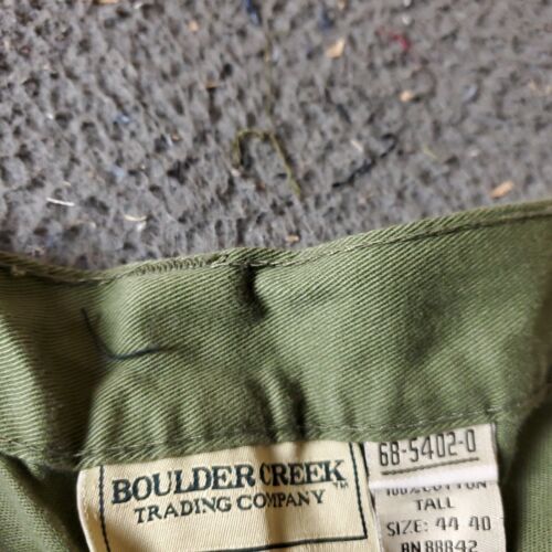 Boulder Creek Trading Pants Big Tall Mens Size 44 40L Green Cotton Chino Khaki - Picture 3 of 7