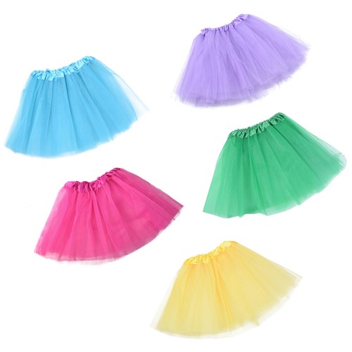 5 Pcs/set Kids Tutus 3 Layered Tulle Tutu Skirt Dress Girls Tutus Skirt