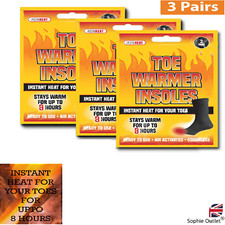 6PK INSOLES TOE WARMER INSTANT HEAT PACK Pocket Warm Feet Winter Camping G3114UK