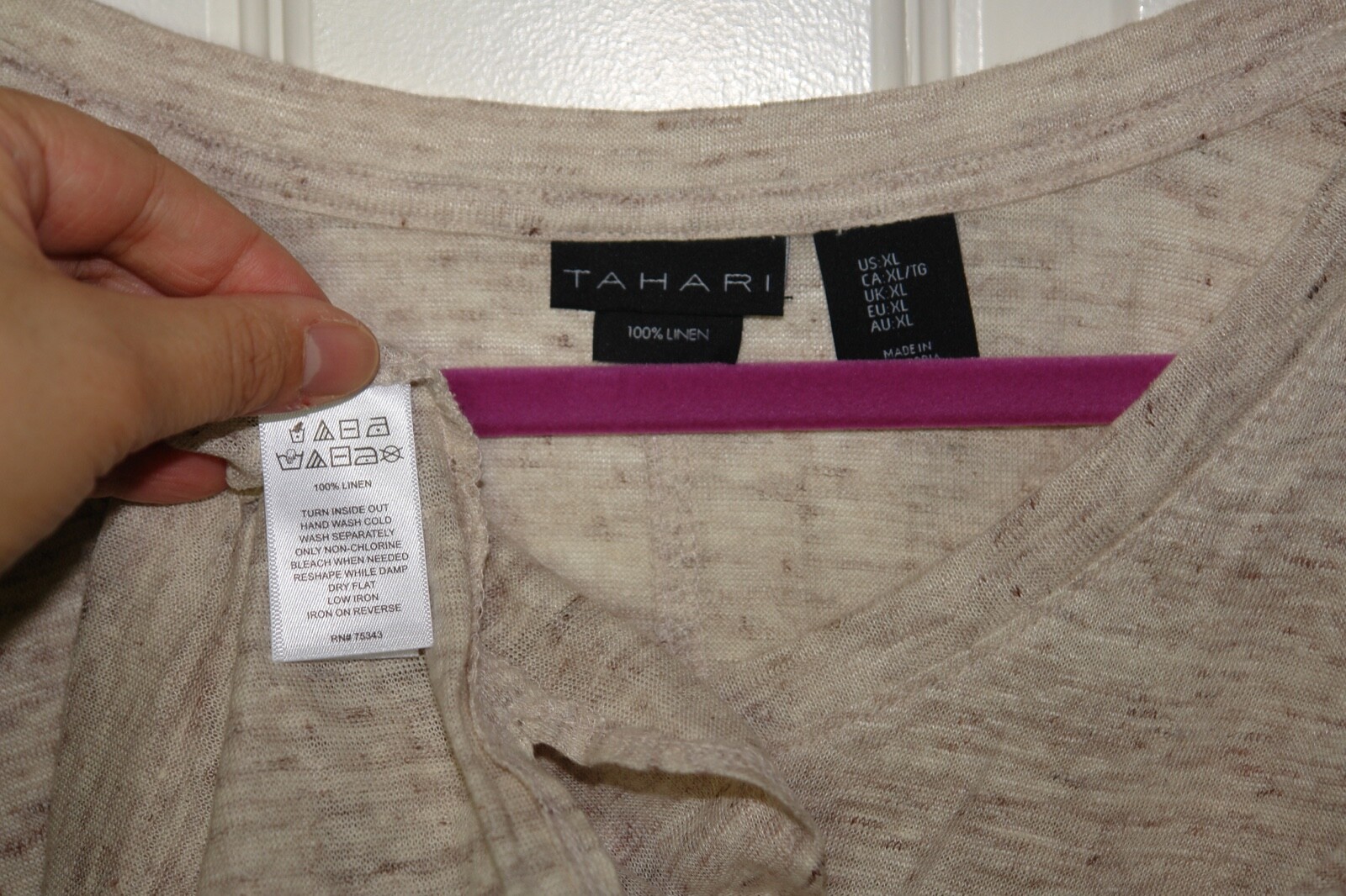 NWOT Tahari Slub Linen Short Sleeve 