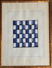 Osvaldo Subero Serigraphy Composition 60X40 Signed Numbered 1976 + Frame