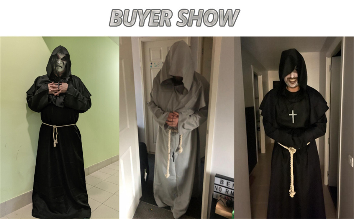 Nezababy Mönchskostüm Mit Kapuze – Mittelalter-Robe Für Herren, Perfekt Für Halloween, Cosplay & Renaissance-Feste