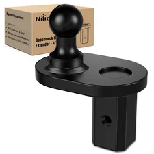 Nilight Gooseneck Ball Extender 4" Offset Ball Compatible with B&W Trailer Hitch