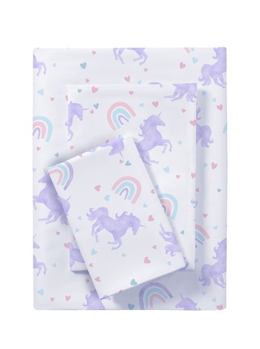 Your Zone Kids Soft Microfiber Sheet Set, Purple Unicorn, Twin, 3 Pieces - Picture 2 of 22