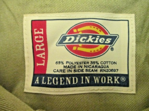 Dickies Brand Men's Large Khaki Short Sleeve Heavy Duty Work Shirt New W/O Tags - Picture 6 of 7