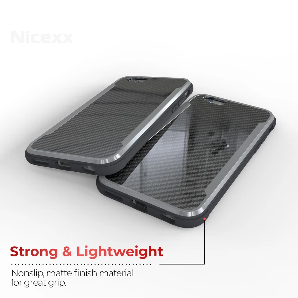Case for iPhone 6,6s with Carbon Fiber Pattern, 12ft. Drop Tested-Charcoal black - Image 3 of 4