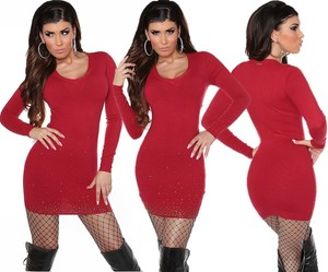 red long jumper dress