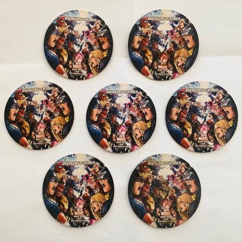 7 MARVEL AVENGERS VS X-MEN DRINK COASTERS PROMOTIONAL PROMO