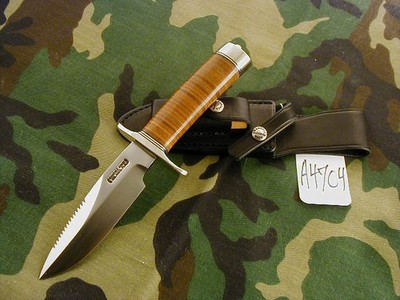 RANDALL KNIFE KNIVES NON-CATALOG C.C.,5'',ST,NSDH,BL.-AL.S,LEATHER,NSB,BS : A4704
