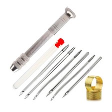 Leather Sewing Awl Kit with 6 Needles and Thimbles for Canvas Tent Repair