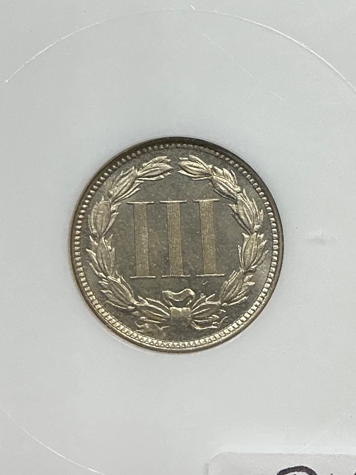 NGC PF65 CAC 1879 THREE CENT NICKEL PROOF BEAUTIFUL CHOICE PROOF FATTY HOLDER - Image 2 of 3
