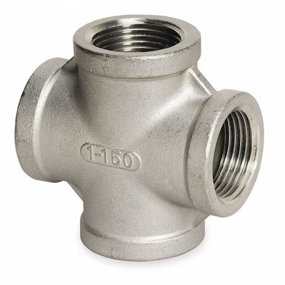 1-1/4 In Fnpt Stainless Steel Cross, Class 150, 304 Grade , 4381033860