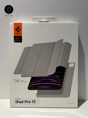 Spigen Air Skin iPad Pro 13 Hülle Grau Kunstleder Cover ACS06511 NEU