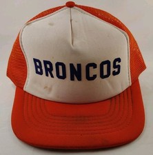 Vintage Orange And White Trucker Hat "BRONCOS" in Black *Not NFL*