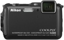 Nikon Digital Camera AW120 Waterproof 16.0MP Cool Black AW120BK
