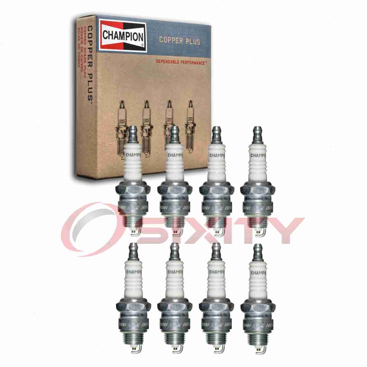 8 pc Champion Copper Plus Spark Plugs for 1965-1968 Checker Marathon 5.0L uv