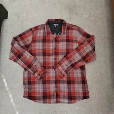 ​Toad&Co Print Flannagan L Red Plaid Flannel Organic Cotton