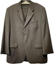 Lauren Ralph Lauren Gray Pinstripe Wool Blazer Mens Fits 42R