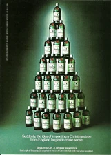 1983 Tanqueray Gin Christmas Tree vintage Print Ad Advertisement