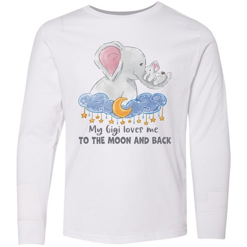 Inktastic My Gigi Loves Me To The Moon And Back Youth Long Sleeve T-Shirt Lover