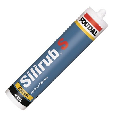 (18,97 EUR/l)  Soudal Silirub S, Sanitärsilikon, Silikon, Dichtstoff