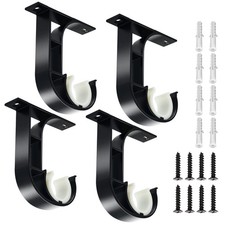 TOKPLNU Ceiling Curtain Rod Bracket, 4 Pack Heavy Duty Curtain Rod Holders, A...