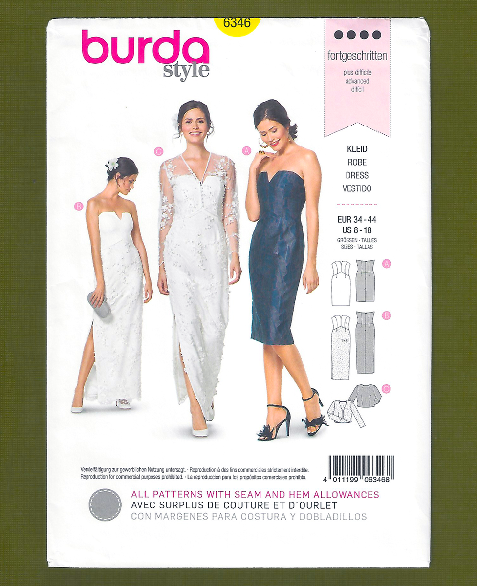 burda evening dresses Satin Cocktail Dress 125 | Burda Style 01/24