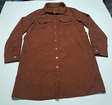 Shein Brown Corduroy Button Up Dress Size Medium Women’s