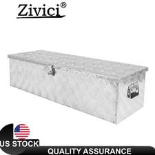 Aluminum Trailer Tongue Toolbox 50x15x15 Pickup Truck Bed Silver