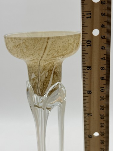 Jozefina Krosno mundgeblasen Kunstglas Kerzenhalter Stab Polen 9” & 10-1/4” - Bild 13 von 13