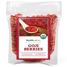 Healthworks Organic Dried Goji Berries 32oz Vegan Non-GMO Pack of 1