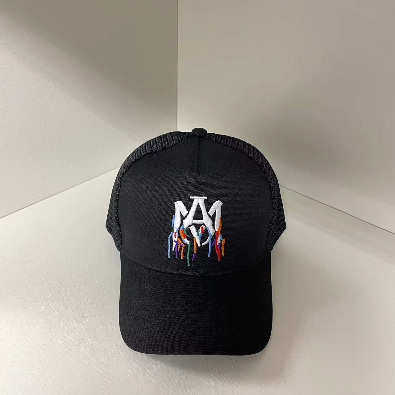 SOMBRERO AMIRI Negro Para Hombre Logo Camionero Gorra Unisex Ajustable Snapback Béisbol Artes
