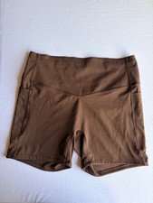 Halara Women's Biker Shorts Size L Brown High Rise Athletic Yoga Workout