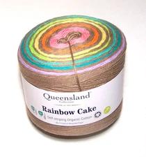 875 yard ball of Queensland RAINBOW CAKE 100% Organic Cotton Yarn #203 FAWN