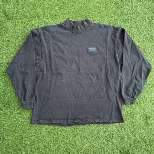Vintage 90s IBM Computer Software Long Sleeve T-Shirt XL Black Made In USA