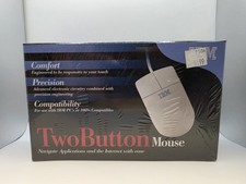Vintage IBM Two Button Wired Computer Mouse White PS/2 Connector SEALED NOS