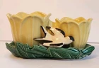 Vintage McCoy Pottery Double Tulip Planter with Swallow Bird Fintail Vase READ