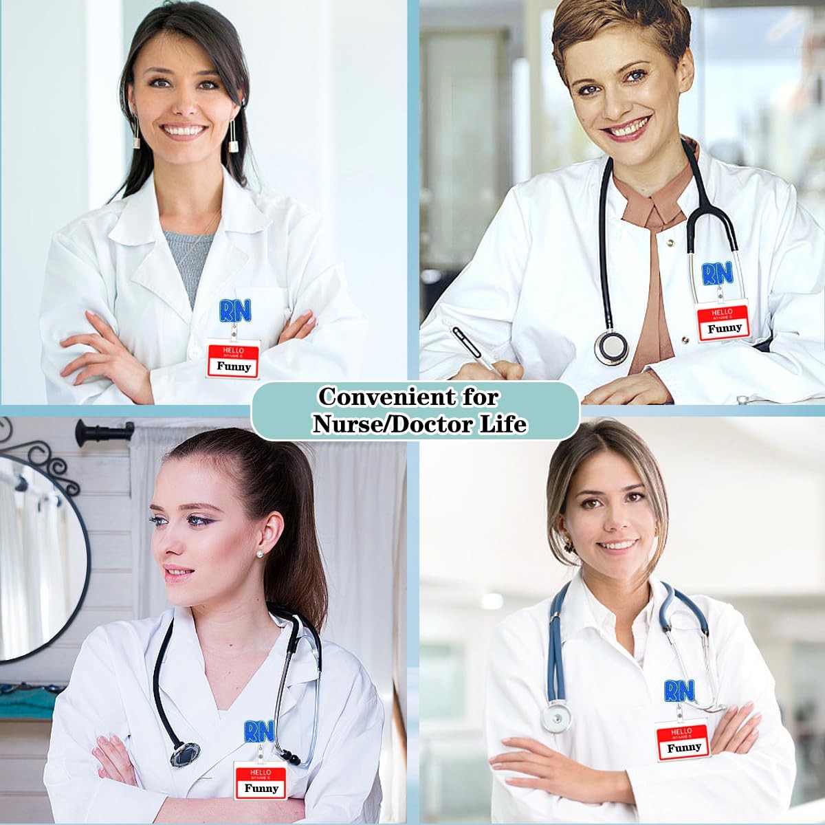 как выглядит RN Nurse Badge Reel Holder Clip Retractable Registered Nurse Rn for Nurses Me... фото