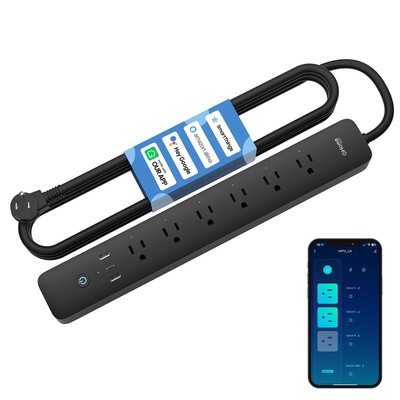 Power Strip, Smart Plugs 3 USB (2A1C 30W) and 6 Individually Controlled Outle...