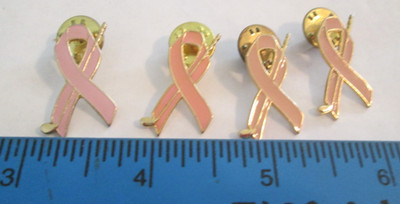 4 PINK GOLF CLUB BREAST CANCER AWARENESS RIBBON METAL PIN LOT