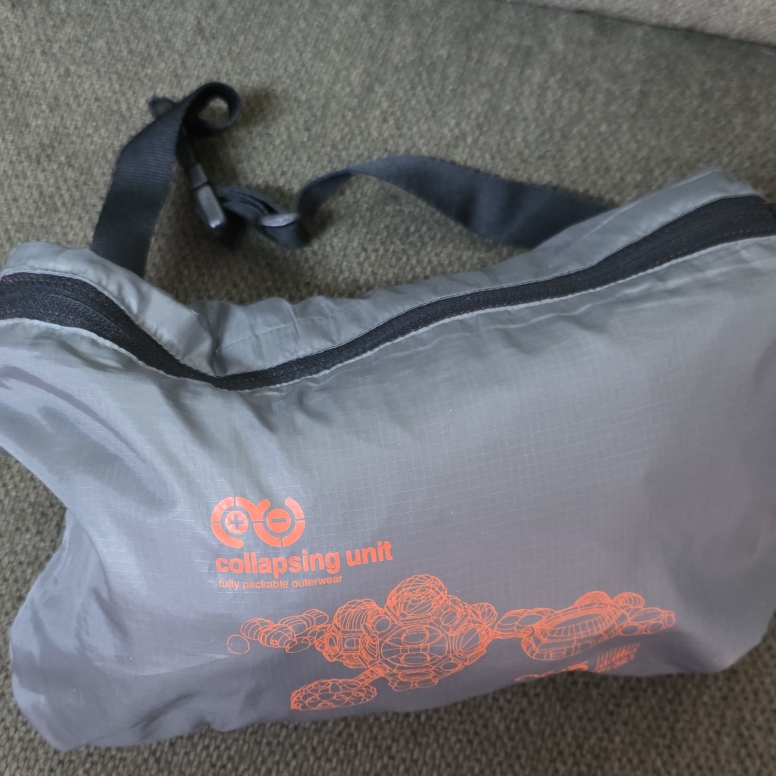 echo Collapsing Unit Gray Zip Windbreaker Jacket … - image 4