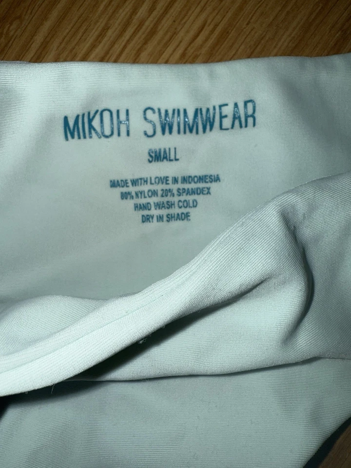 Traje de baño MIKOH Bikini Lanai Bottoms Azul claro Traje de baño pequeño descarado con tiras X1 Foto 3 de 4