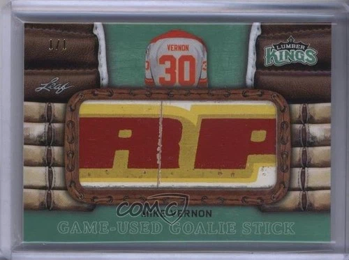2016 Leaf Lumber Kings Game-Used Goalie Sticks Emerald 1/1 Mike Vernon HOF 0c3
