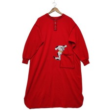 Vintage Just For Women Red Puppy Dog Pajamas Nightgown Womens M to XL