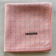 VTG Plain Rose Pink Cotton Handkerchief Check Classic Mens Pocket Square 17" P