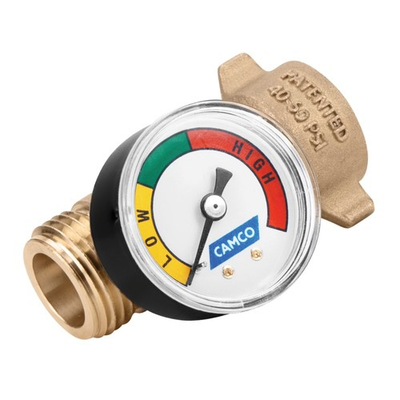 #ad Camco RV Water Pressure Regulator w Gauge Lead Free Brass Drinking Safe​ $28.05
